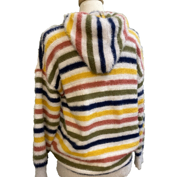 Anthropologie Oliver Striped Soft Multicolor Hooded Sweater L - Picture 4 of 6